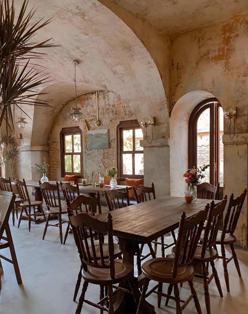 複古文藝風烘焙店裝修案例