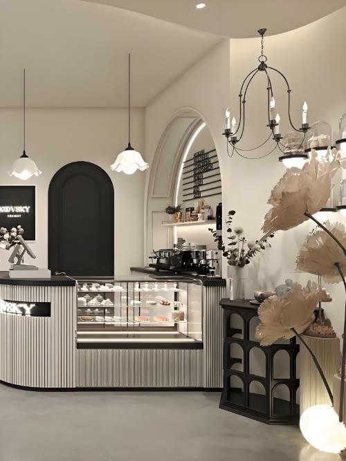 46㎡法式甜品店設計案例
