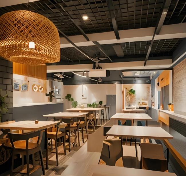 奶油風蛋糕甜品店裝修效果圖