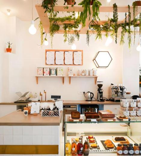 甜品店裝修設計，清新ins風原木係咖啡甜品店