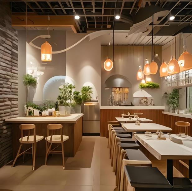 奶油風蛋糕甜品店裝修效果圖